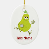 Retro-pear-looppas Keramisch Ornament (Voorkant)