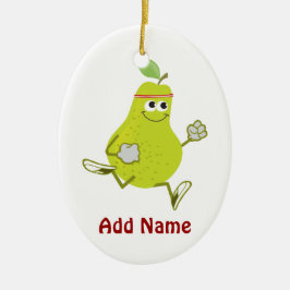 Retro-pear-looppas Keramisch Ornament