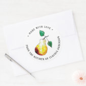 Retro Pear Verpakking Hand-geïllustreerde Keuken G Ronde Sticker (Envelop)