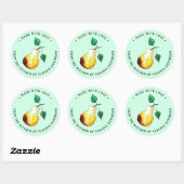 Retro Pear Verpakking Mint Groene Keuken Gift Ronde Sticker (Vel)