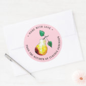 Retro Pear Verpakking Roze  Keuken Gift Ronde Sticker (Envelop)