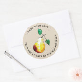 Retro Pear Verpakking Schattige Keuken Gift Ronde Sticker (Envelop)
