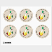 Retro Pear Verpakking Schattige Keuken Gift Ronde Sticker (Vel)