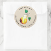 Retro Pear Verpakking Schattige Keuken Gift Ronde Sticker (Tas)