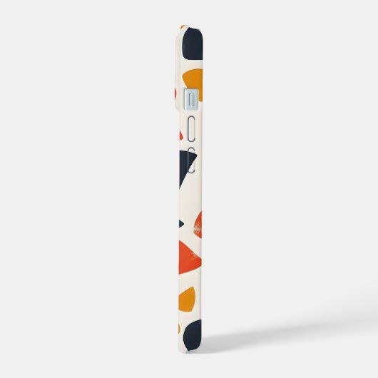 Retro Pebble Mozaïek iPhone 15 Case (Linkerkant)