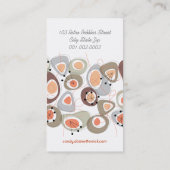 Retro Pebbles Lava-achtige knoeiboel Visitekaartje (Achterkant)