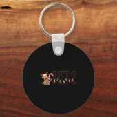 Retro Pediatrics Christmas Lights Reindeer Peds Nu Sleutelhanger (Voorkant)