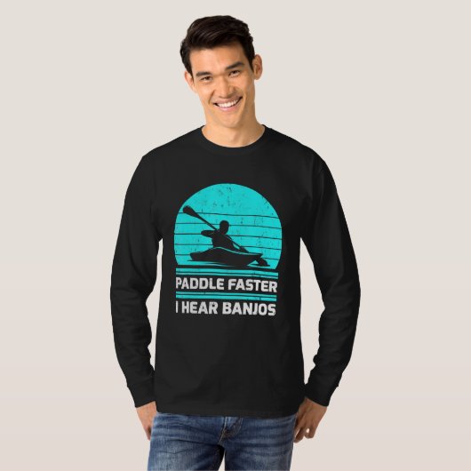 Retro  pedle sneller ik hoor banjos Kayaking T-shirt (Voorkant volledig)