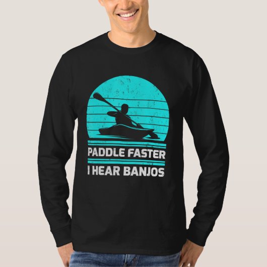 Retro pedle sneller ik hoor banjos Kayaking T-shirt (Voorkant)