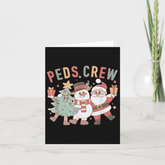 Retro Peds Crew Christmas Pediatric Nurse Nursing  Kaart (Voorkant)