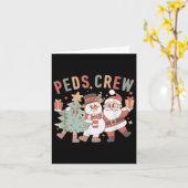 Retro Peds Crew Christmas Pediatric Nurse Nursing  Kaart (Gele Bloem)