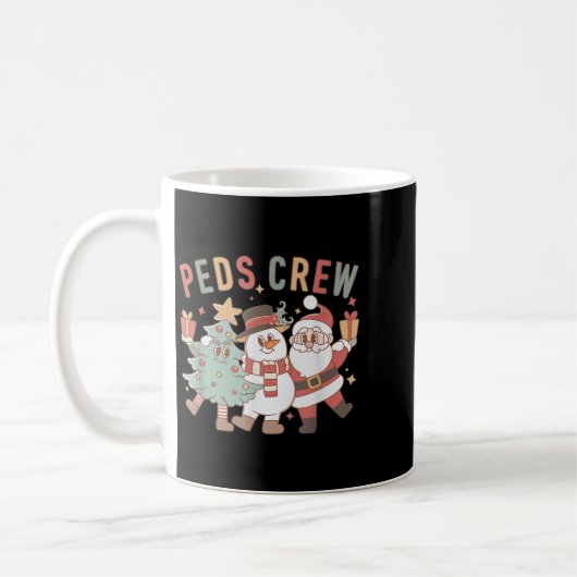 Retro Peds Crew Christmas Pediatric Nurse Nursing  Koffiemok (Links)