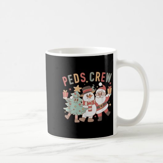 Retro Peds Crew Christmas Pediatric Nurse Nursing  Koffiemok (Rechts)