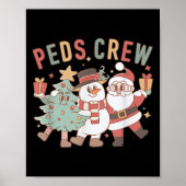 Retro Peds Crew Christmas Pediatric Nurse Nursing  Poster (Voorkant)