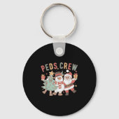 Retro Peds Crew Christmas Pediatric Nurse Nursing  Sleutelhanger (Voorkant)