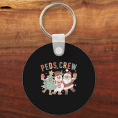 Retro Peds Crew Christmas Pediatric Nurse Nursing  Sleutelhanger (Voorkant)