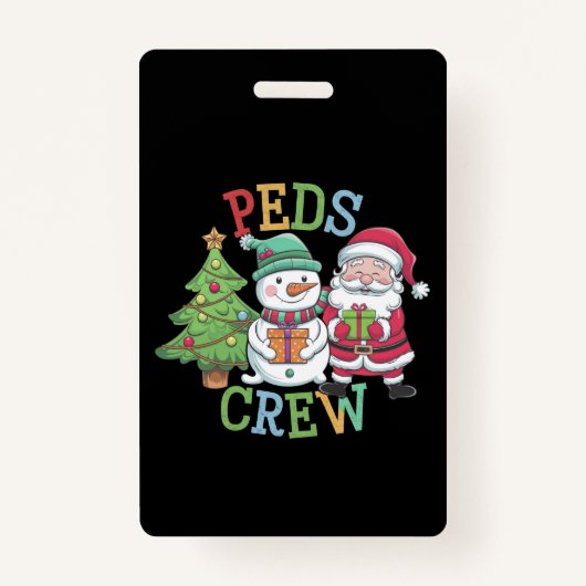 Retro Peds Crew Kerst Kinderverpleegkundige Badge (Voorkant)