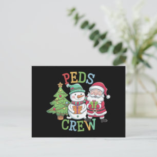 Retro Peds Crew Kerst Kinderverpleegkundige Feestdagenkaart
