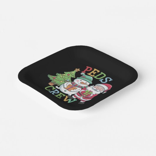 Retro Peds Crew Kerst Kinderverpleegkundige Papieren Bordje (Gebogen)