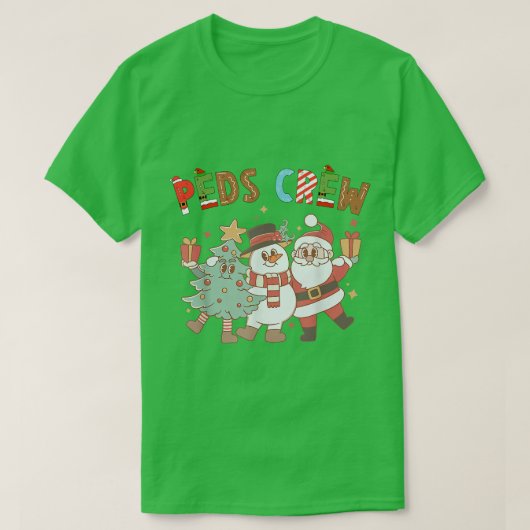 Retro Peds Crew Kerst Kinderverpleegkundige T-shirt (Design voorkant)