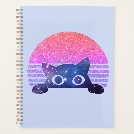 Retro Peeking Cute Cat Planner (Voorkant)