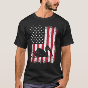 Retro Pelican American US Vlag Animal T-shirt