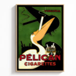 Retro Pelican Sigaretten Ad, Franse Art Deco Era Poster<br><div class="desc">Deze levendige, kleurrijke retro sigarettenadvertentie uit 1920 met een charmante Pelikaan die tegen een donkergroene achtergrond rookt, voegt een vleugje retro allure toe aan elke ruimte. Perfect voor slaapzalen, barkarren, speelkamers of elke verzamelplek, het geeft een gevoel van klassieke verfijning en plezier, en wordt een statement piece dat gesprekken aanwakkert...</div>