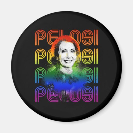 Retro Pelosi Pride Magneet (Voorkant)