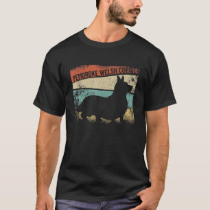 Retro Pembroke Welsh Corgi Hondenras Silhouet Co T-shirt