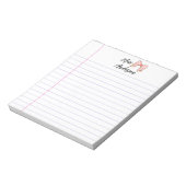 Retro Pencil Bow Custom Teacher Appreciation  Notitieblok (Linkerzijde)