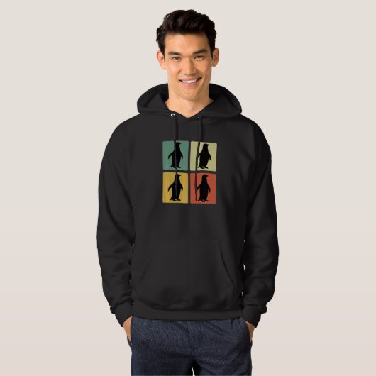 Retro Penguins Hoodie (Voorkant volledig)