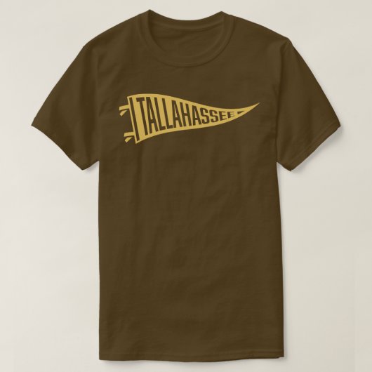 Retro Pennant Tallahassee Tan Gold T-shirt (Design voorkant)