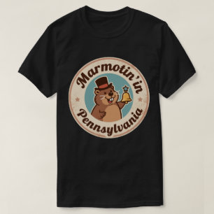 Retro Pennsylvania Badge Groundhog met Liberty  T-shirt