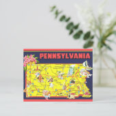 Retro Pennsylvania kaart (Staand voorkant)