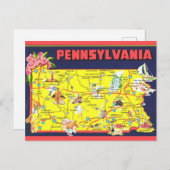 Retro Pennsylvania kaart (Voorkant / Achterkant)