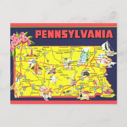 Retro Pennsylvania kaart (Voorkant)