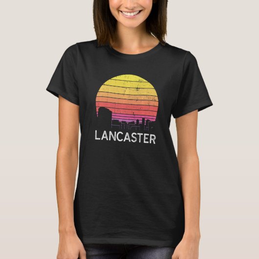 Retro Pennsylvania Lancaster Skyline Vintage Urban T-shirt (Voorkant)