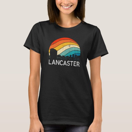 Retro Pennsylvania Lancaster Skyline Vintage Urban T-shirt (Voorkant)