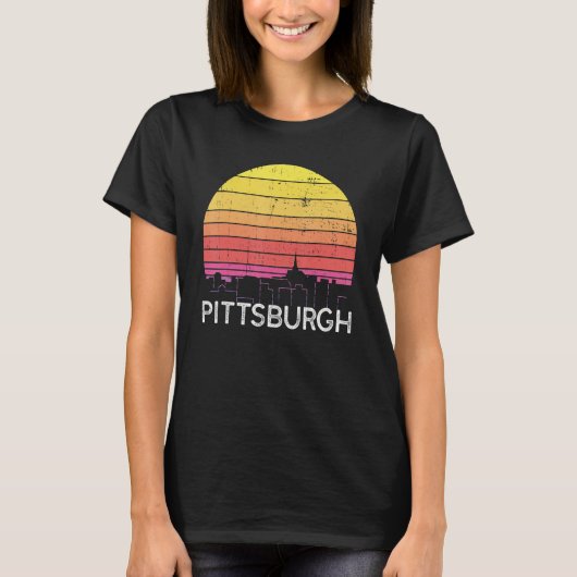 Retro Pennsylvania Pittsburgh Skyline Vintage Urba T-shirt (Voorkant)