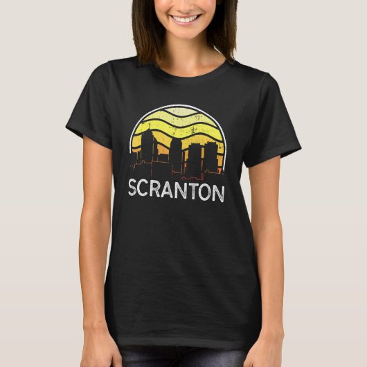 Retro Pennsylvania Scranton Visitors Skyline Vinta T-shirt (Voorkant)