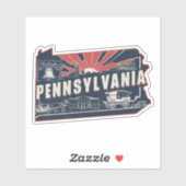 Retro Pennsylvania State Car Sticker (Vel)