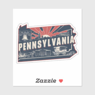 Retro Pennsylvania State Car Sticker