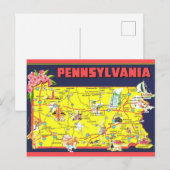 Retro Pennsylvanië kaart (Voorkant / Achterkant)
