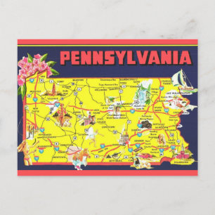 Retro Pennsylvanië kaart 