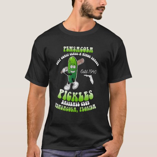Retro Pensacola Minor League Retro Baseball Pickle T-shirt (Voorkant)