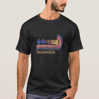 Retro Pensacola Tropical Flowers 80's Style Surfin T-shirt