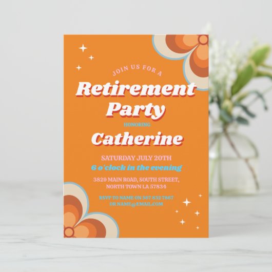 Retro  Pensioen 1970s Partij Kaart (Staand voorkant)