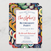 Retro Pensioen Partij Kleurrijke Cirkels Kaart (Voorkant / Achterkant)