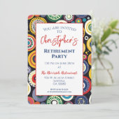 Retro Pensioen Partij Kleurrijke Cirkels Kaart (Staand voorkant)