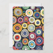 Retro Pensioen Partij Kleurrijke Cirkels Kaart (Achterkant)
